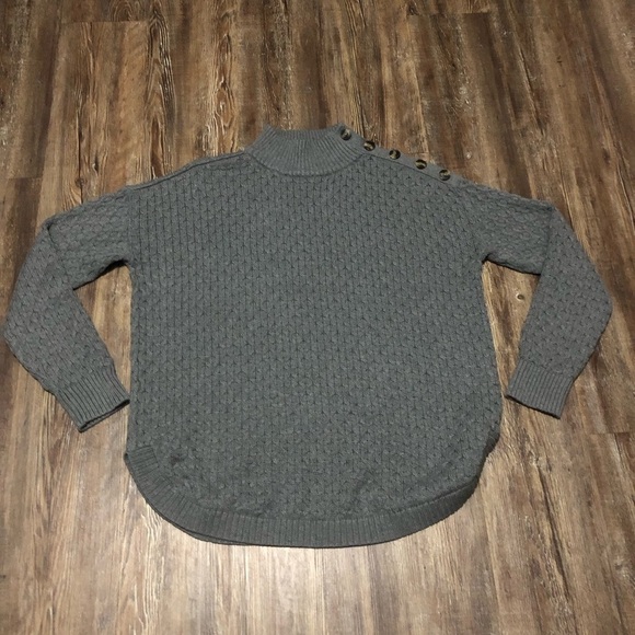 Motherood Maternity Sweater Women's Medium Gray Mock Neck Breast Feeding Cozy - Picture 1 of 7